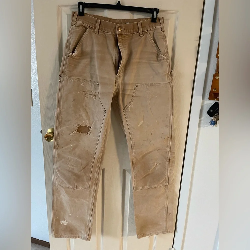Carhartt B01 BRN Double Knee Pants men’s size 34x36 USA Union Made - Picture 1 of 8